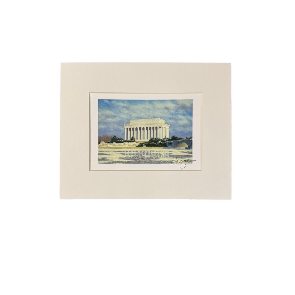 Lincoln Memorial in Winter 1996 Print by Frank Morgan Signed Print